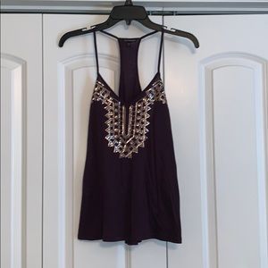 Deep purple tank with sequence. Express brand